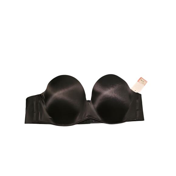 Cacique sz 44D black strapless bra underwire new with tags $45 WL310 - Picture 5 of 8